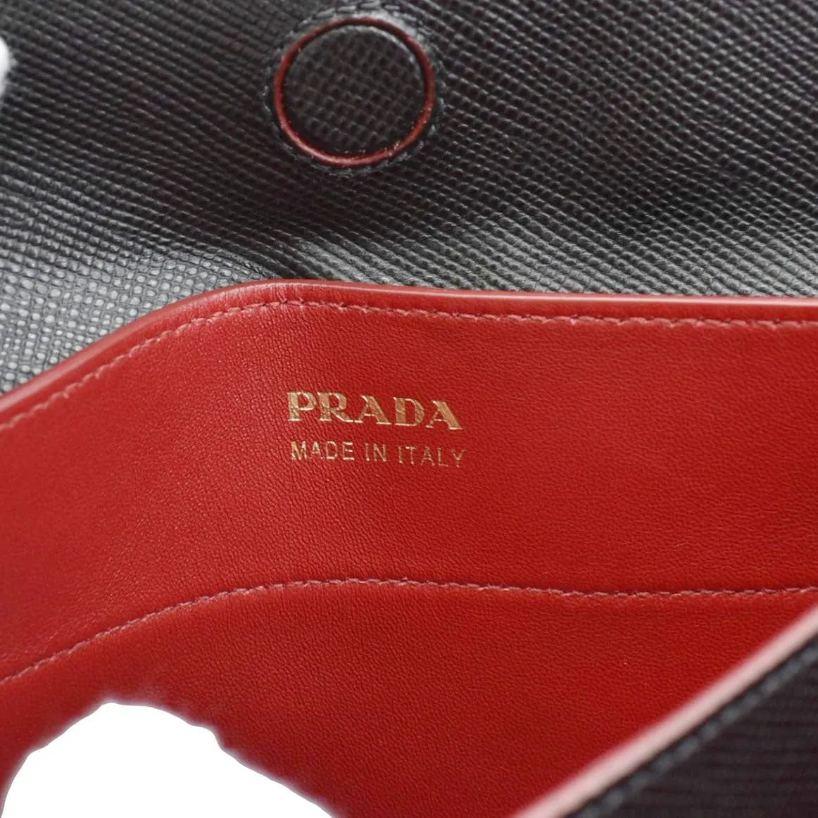 PRADA Double Handle Saffiano Leather Tote Bag Black