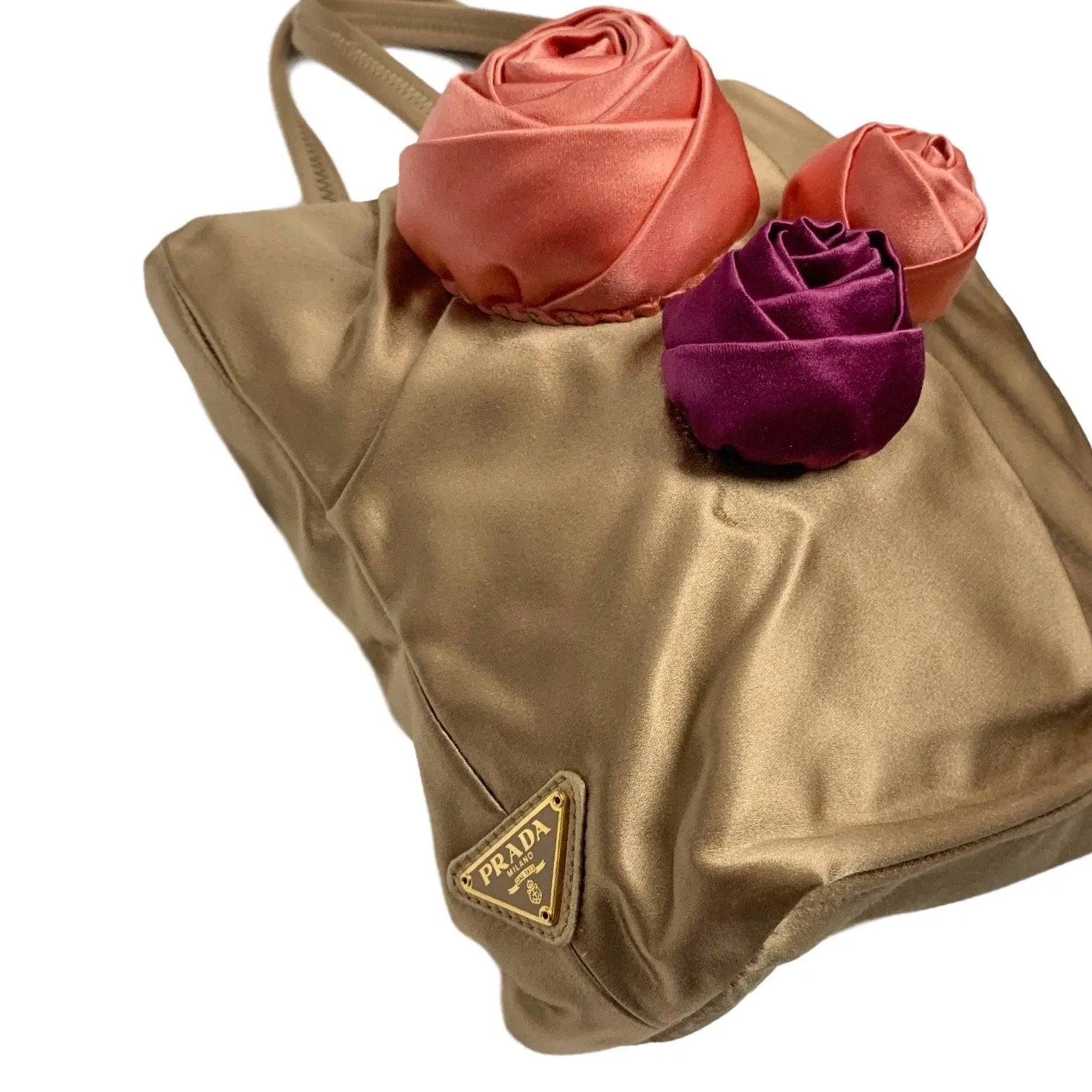 Prada Gold Satin Mini Top Handle Bag