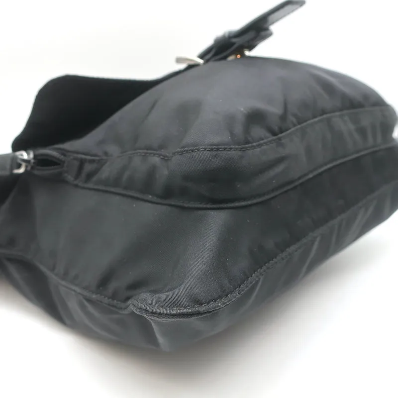 Prada Tessuto Nylon Asymmetric Crossbody Bag Black