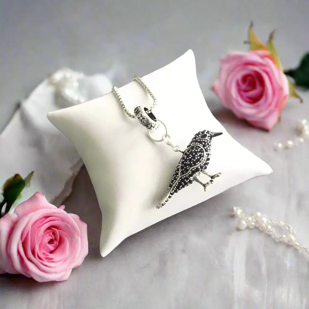 Punk Black Diamond Raven Pave Pendant