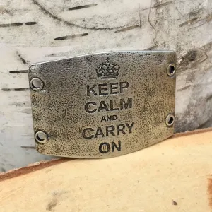 "Keep calm and carry on" (silver)