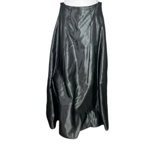 R &amp; K EVENING Elegant Grey Metallic Satin Skirt Size 8