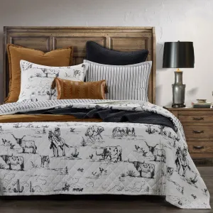 Ranch Life Western Toile Reverse-able Quilt 3PC Set