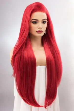 Red Straight Lace Front Synthetic Wig Aitana