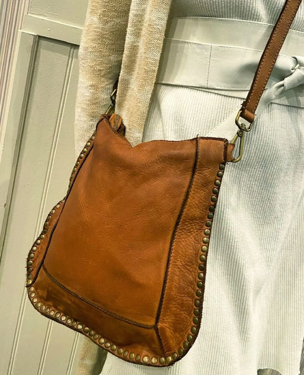 Restocked Lea Crossbody Cognac