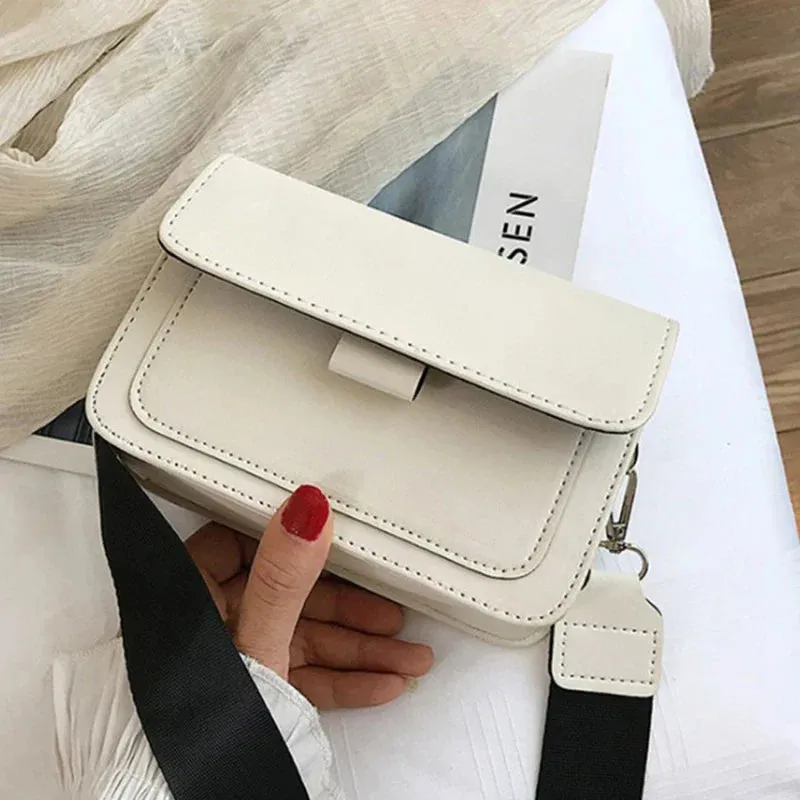 Retro Square Wide Strap Crossbody