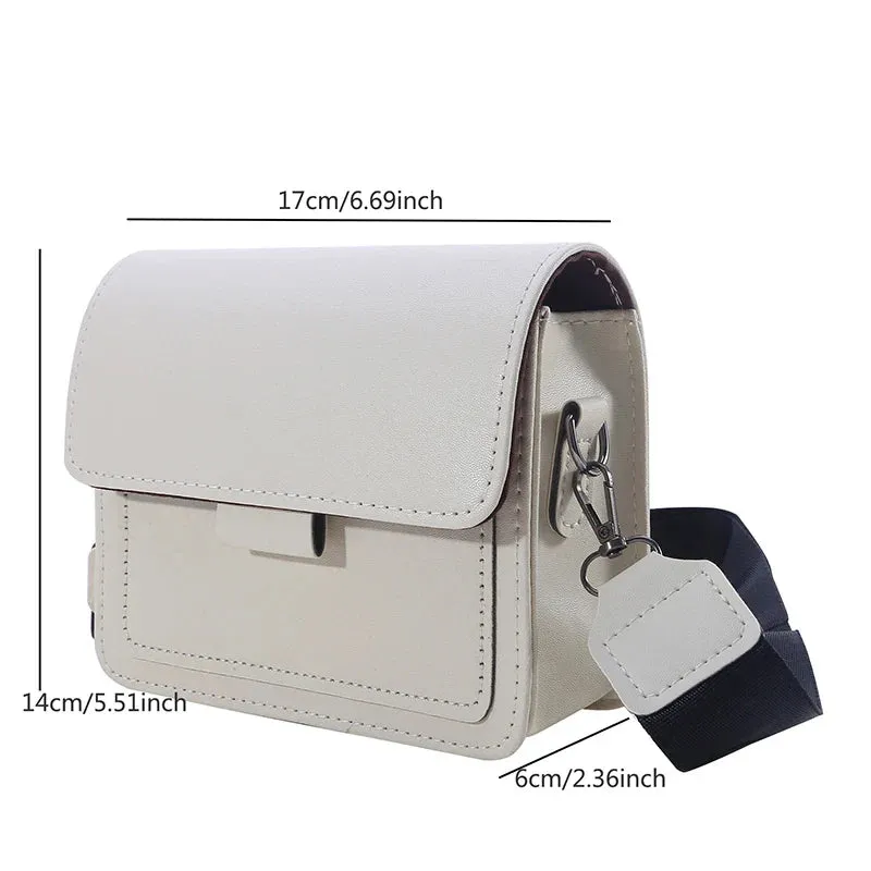 Retro Square Wide Strap Crossbody