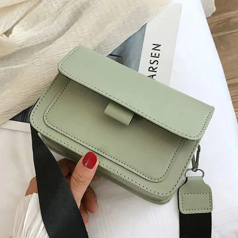 Retro Square Wide Strap Crossbody