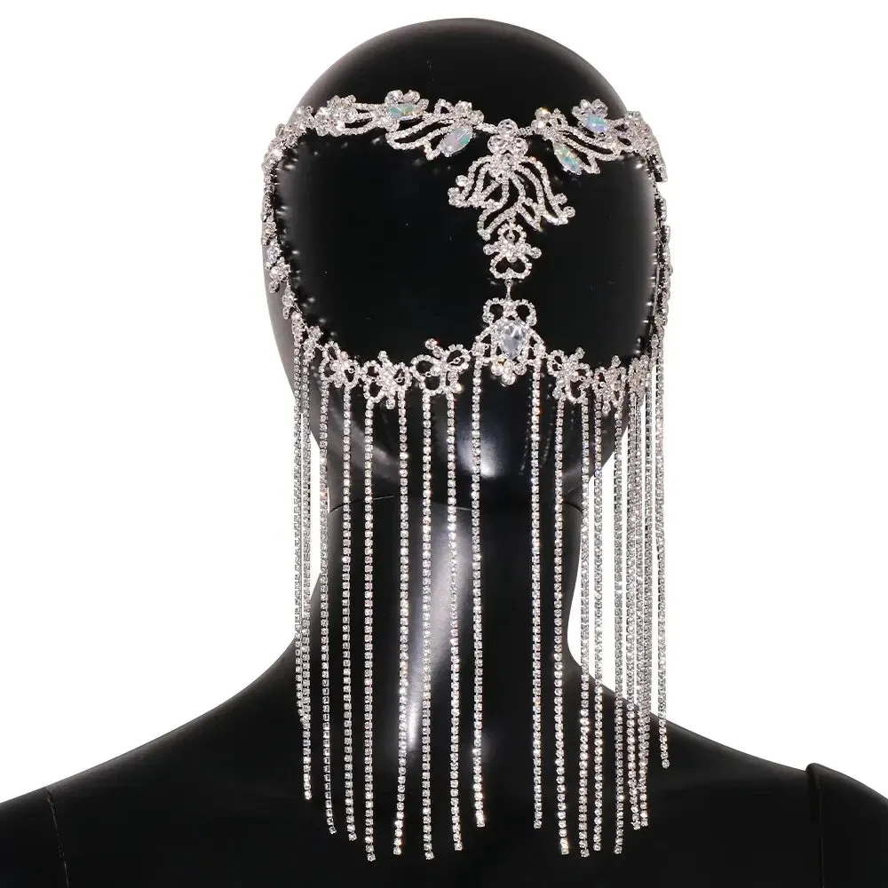 Rhinestone Tassel Mask