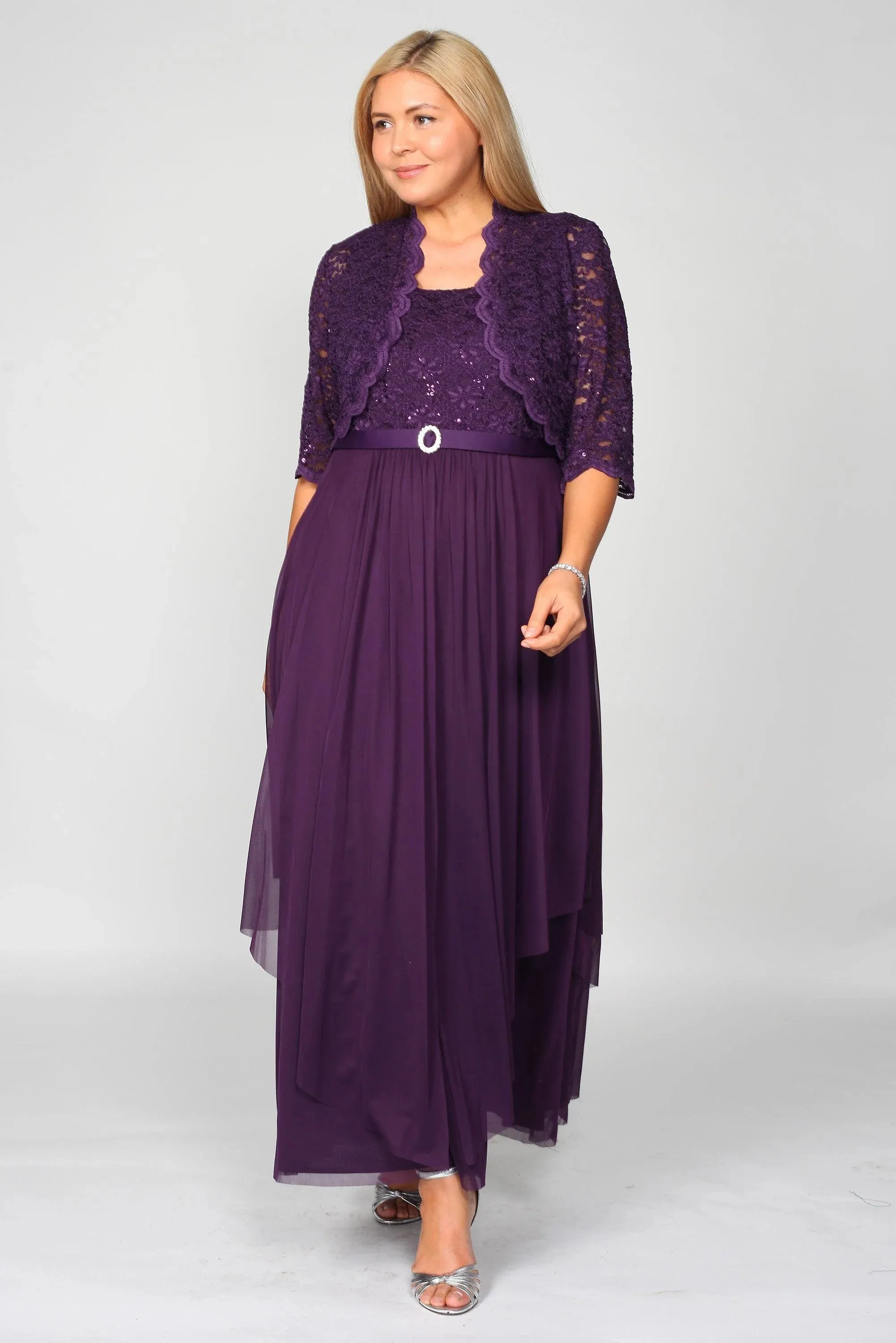 RM Richards 7300 Sleeveless Dress With 3/4 Sleeve Jacket