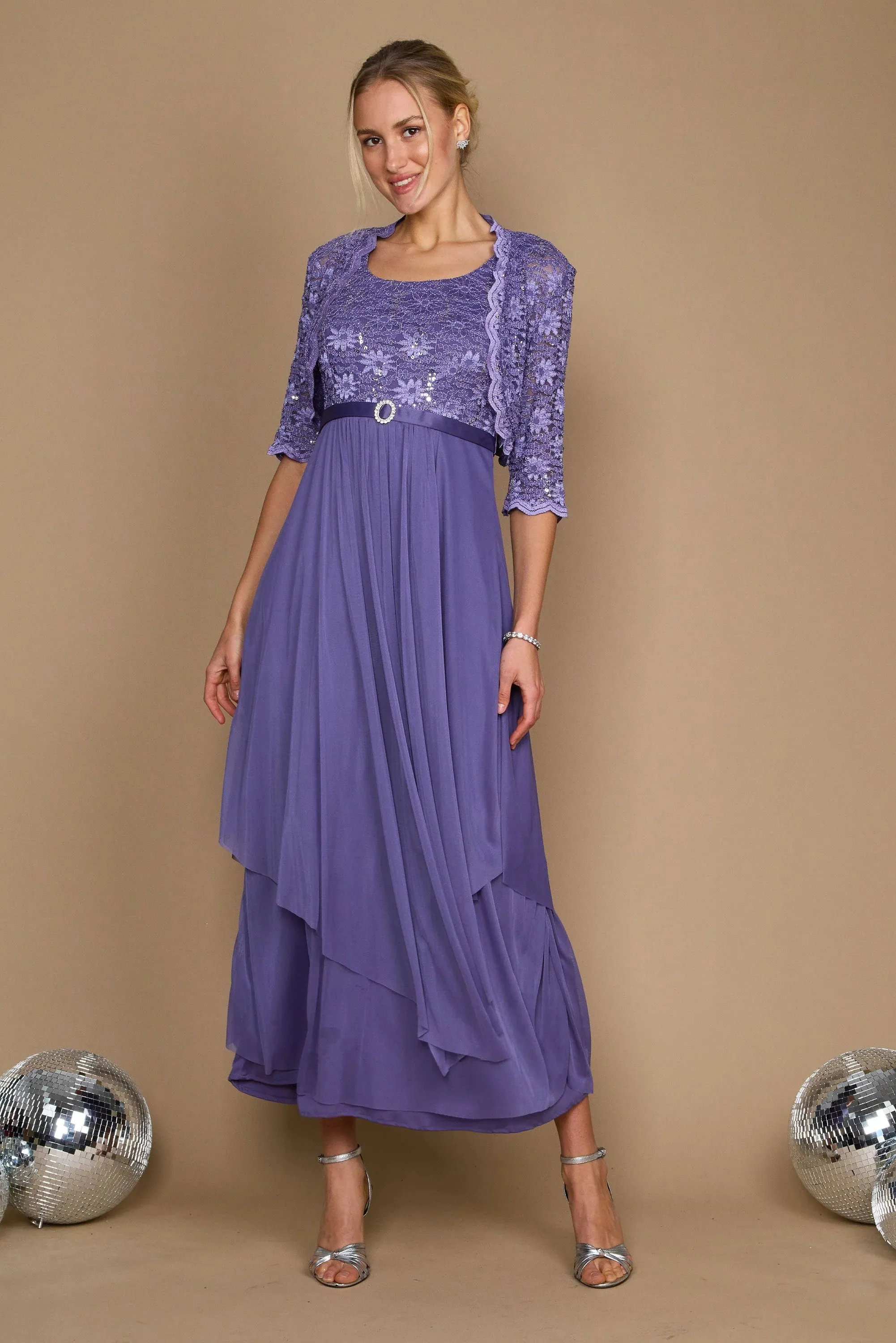 RM Richards 7300 Sleeveless Dress With 3/4 Sleeve Jacket