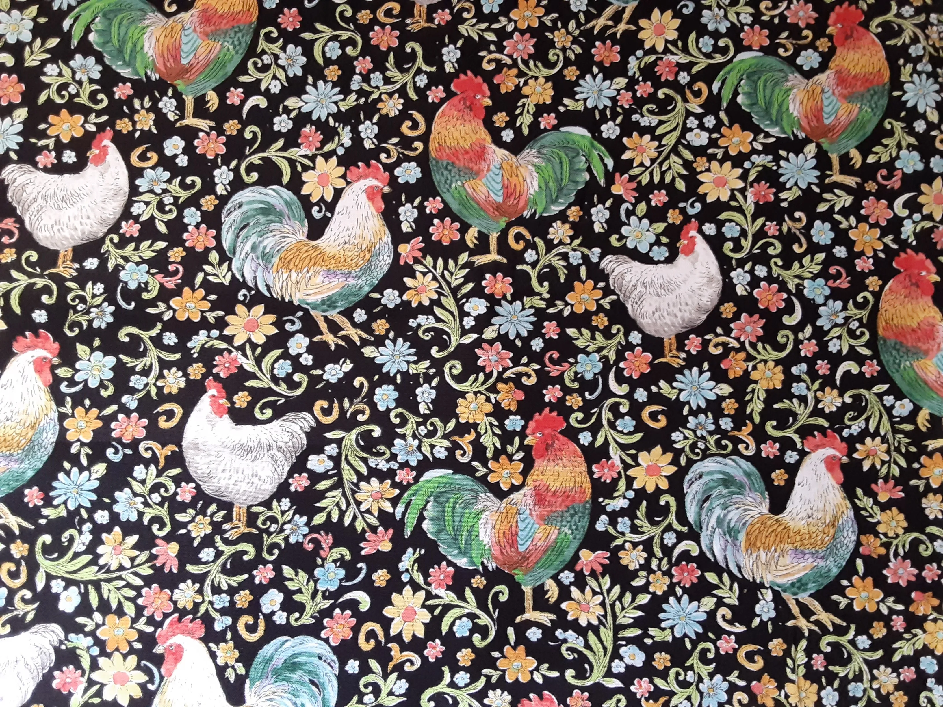 Roaming Floral Roosters Book Holder/Cover