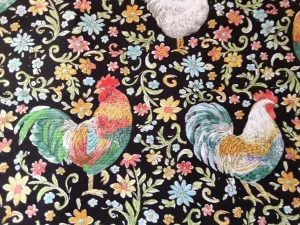 Roaming Floral Roosters Book Holder/Cover
