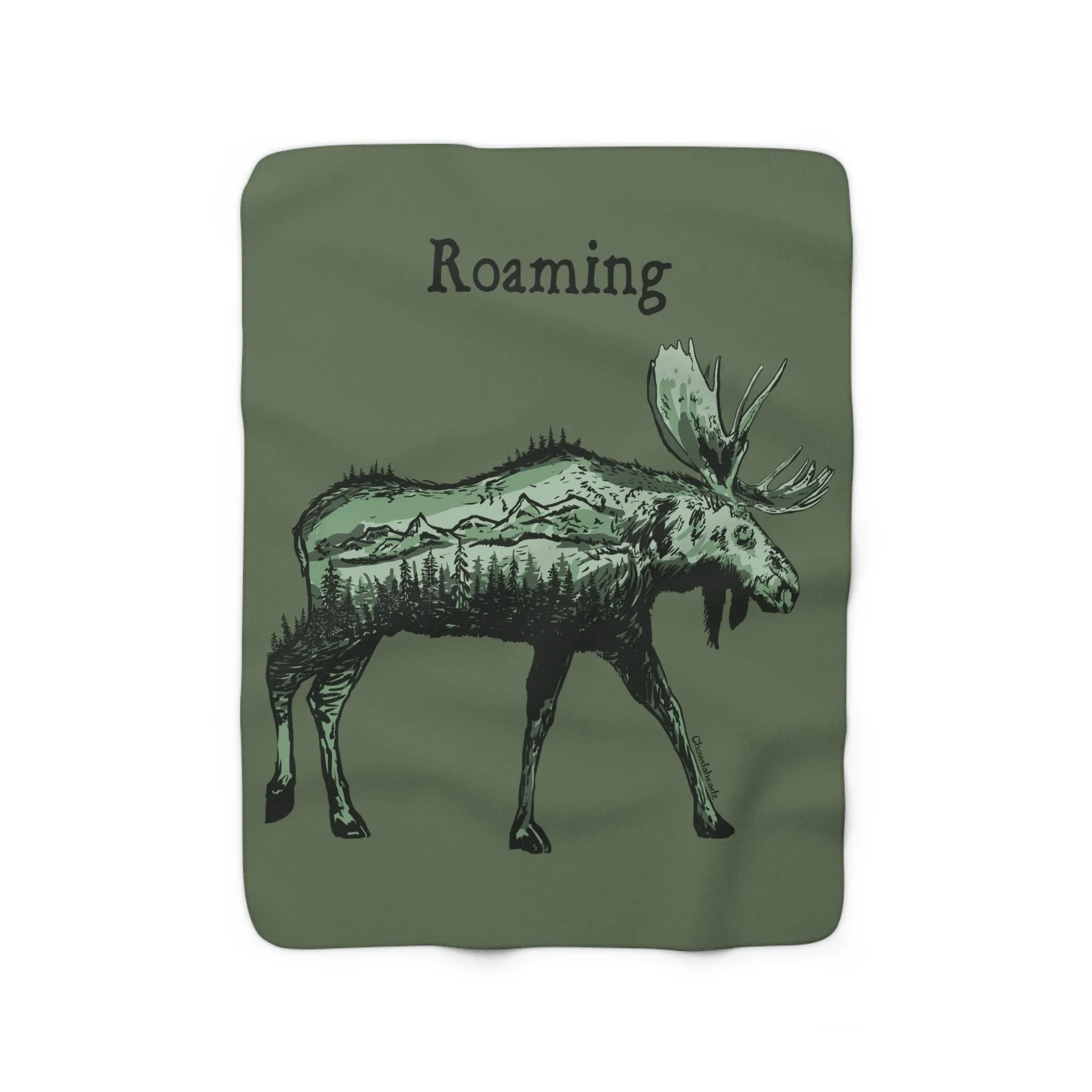 Roaming Moose Sherpa Fleece Blanket