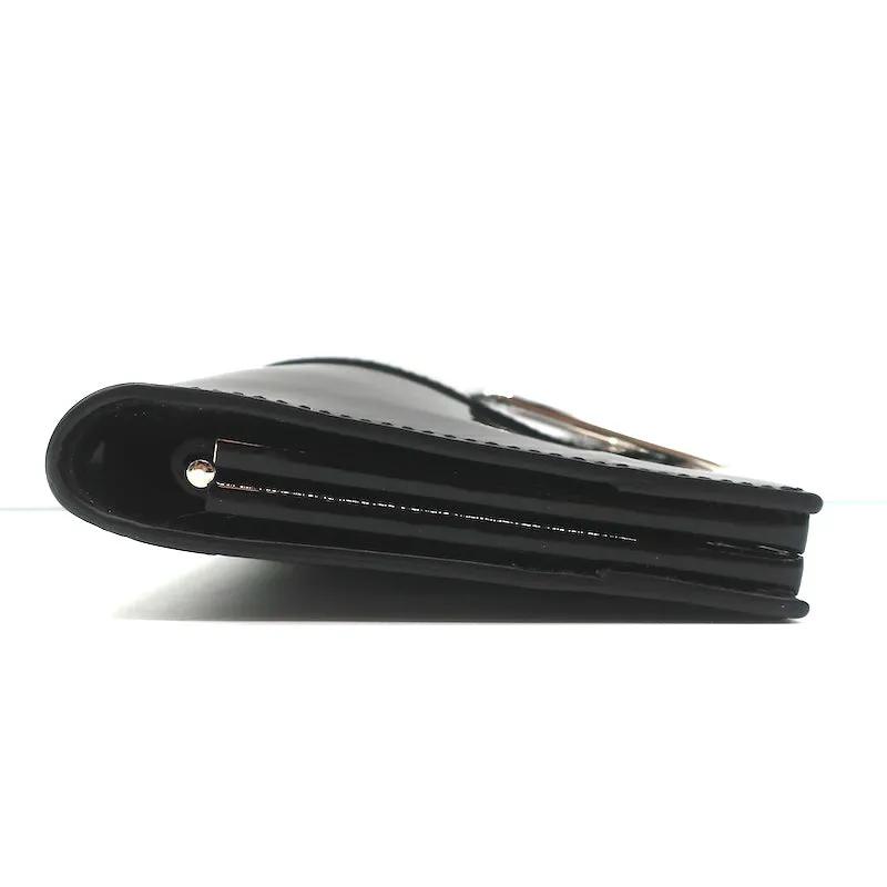 Roger Vivier Belle Clutch Black Patent Leather Mini Bag