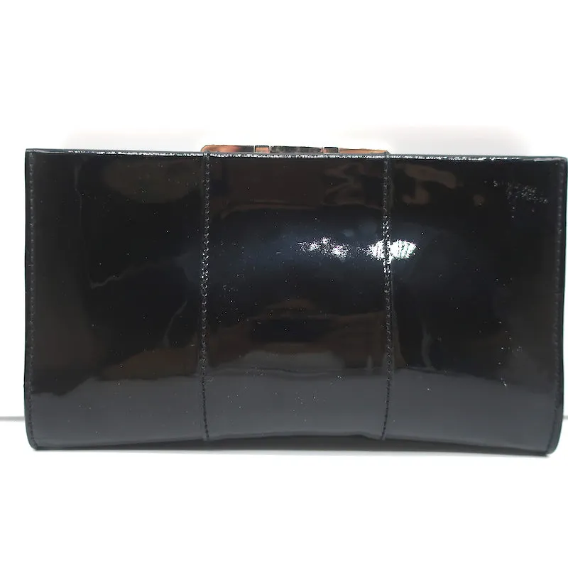 Roger Vivier Belle Clutch Black Patent Leather Mini Bag