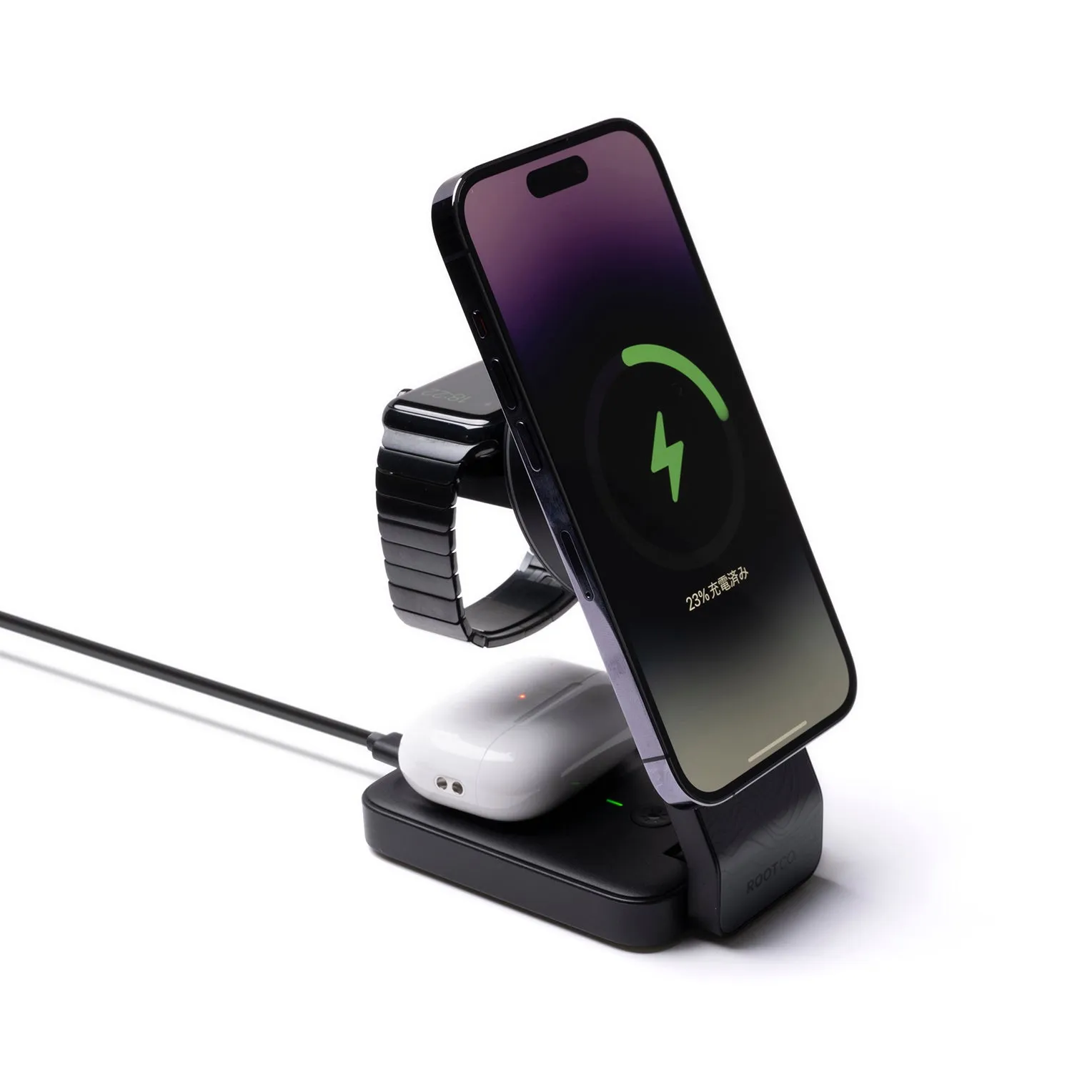 ROOT CO. | ルート　PLAY EZ Fold - 3 in 1 Mag Safe Charging Station (ブラック)