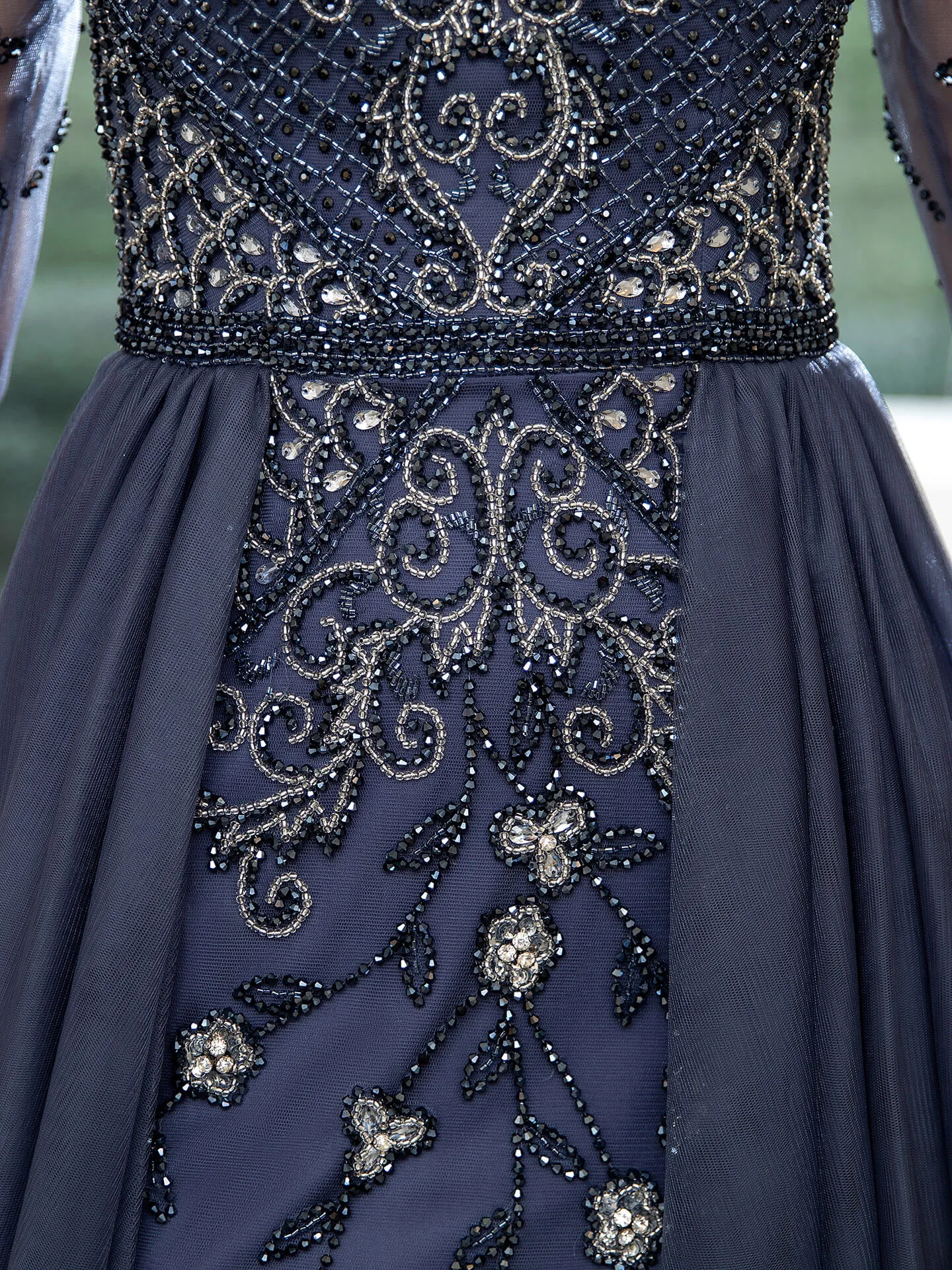 Roycebridal Mermaid Beaded Luxurious Fashion Formal Evening Dresses Long Sleeve Floor Length