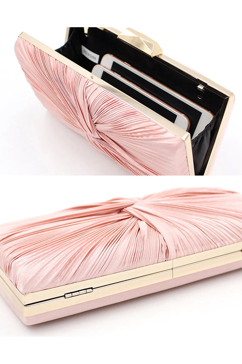 Roycebridal Pink Chain Clutch Bag