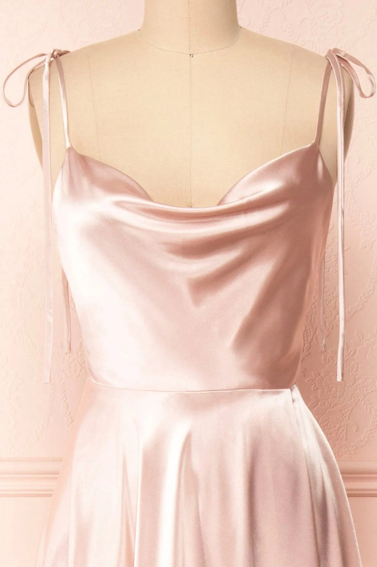 Roycebridal Vienna | Simple Satin Long A-Line Prom Dress Spaghetti Straps Evening Dress