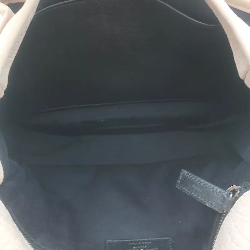 Saint Laurent Niki Medium Croc-Embossed Shoulder Bag Taupe Nubuck