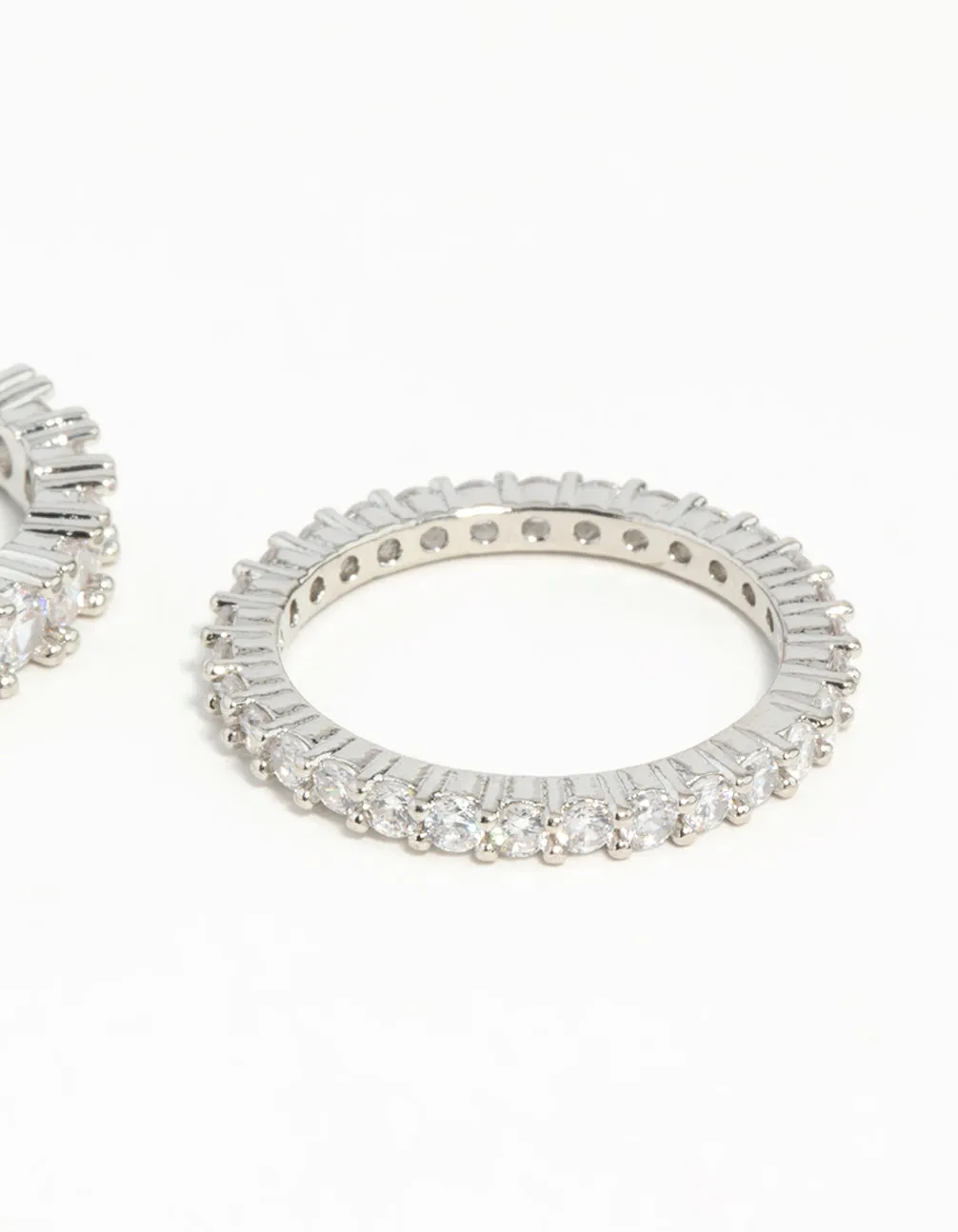 Silver Cubic Zirconia Triple Band Ring