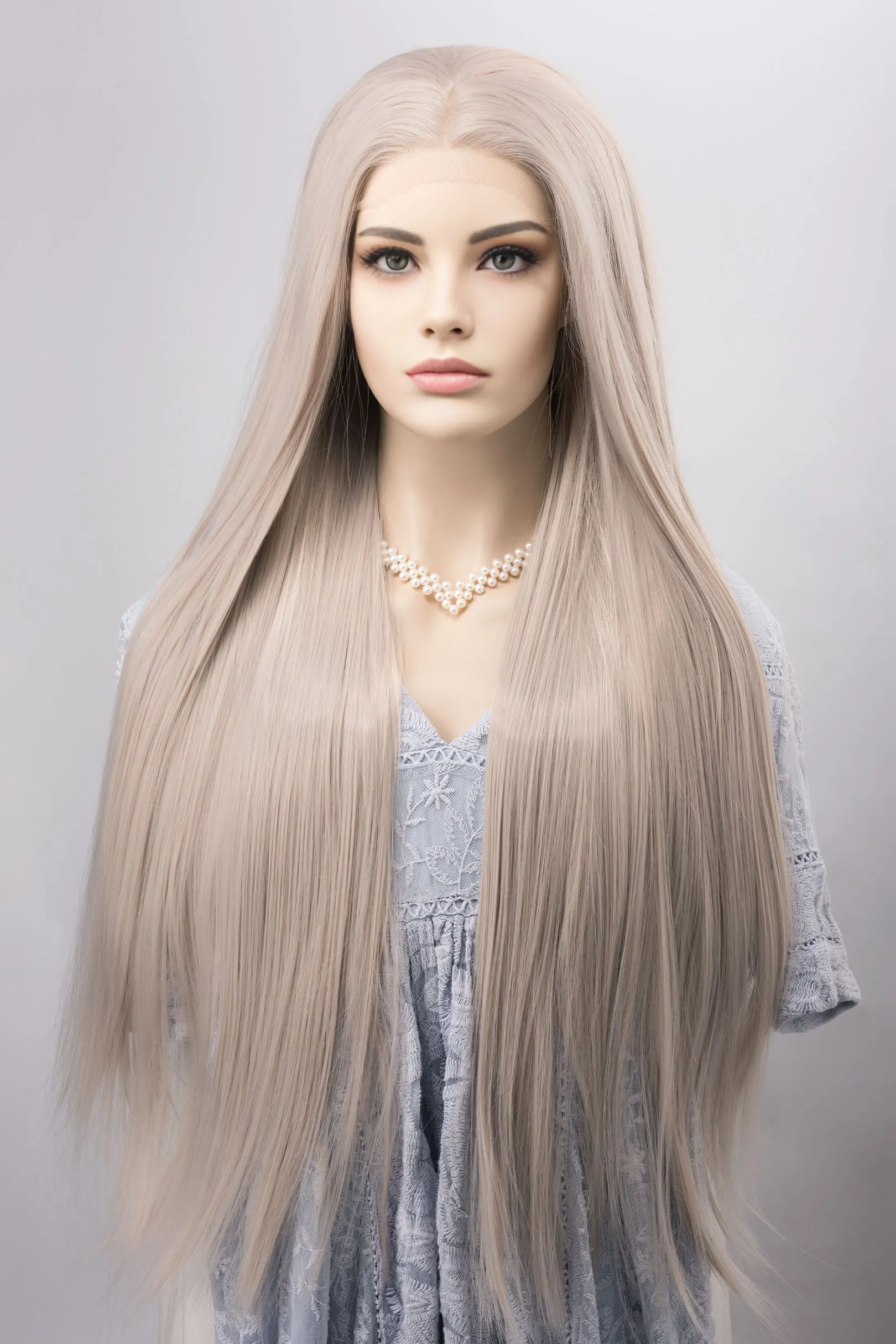 Silver Straight Lace Front Synthetic Wig Alia