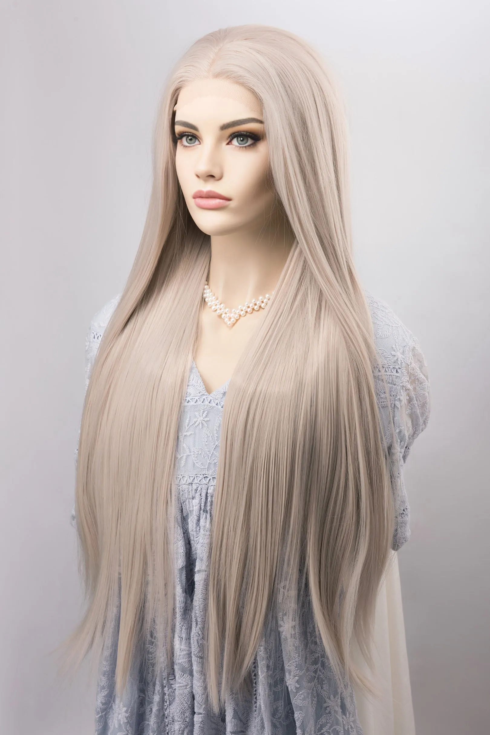 Silver Straight Lace Front Synthetic Wig Alia