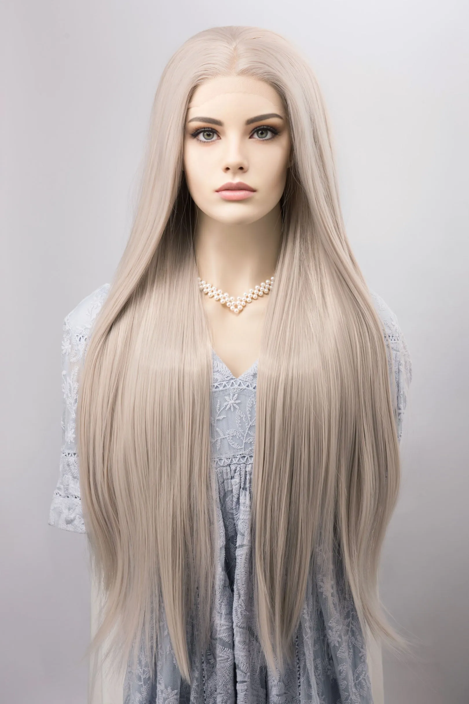 Silver Straight Lace Front Synthetic Wig Alia