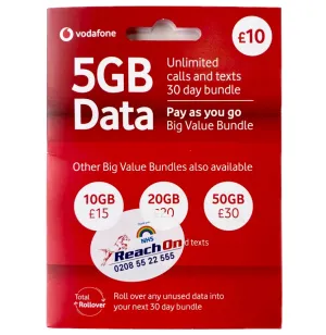 Sim Card Vodafone 5GB Data