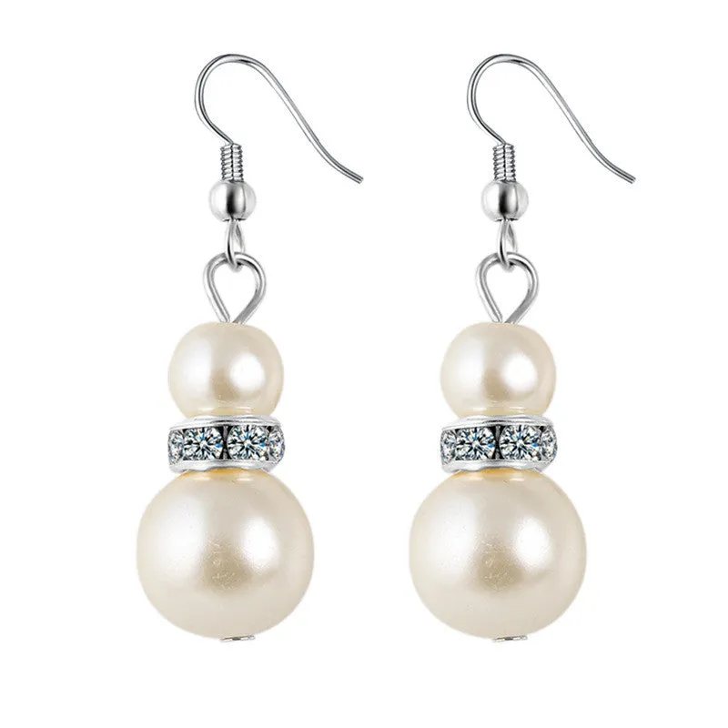 Simulated Pearl Wedding Jewelry Set
