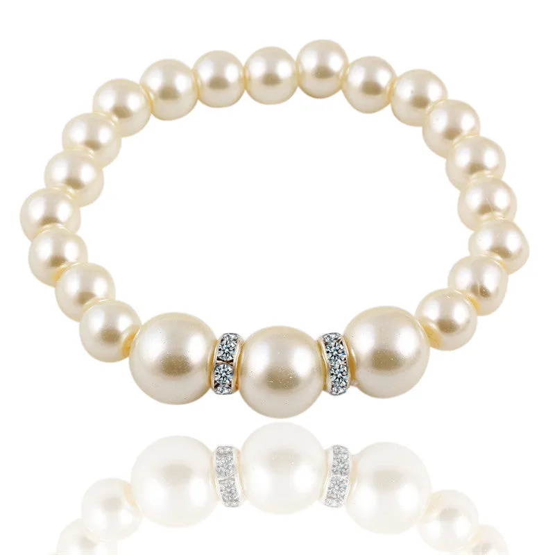 Simulated Pearl Wedding Jewelry Set