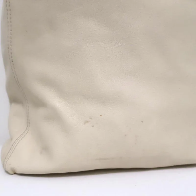 Sissi Rossi Safety Pin Shoulder Bag Cream Leather Large Tote