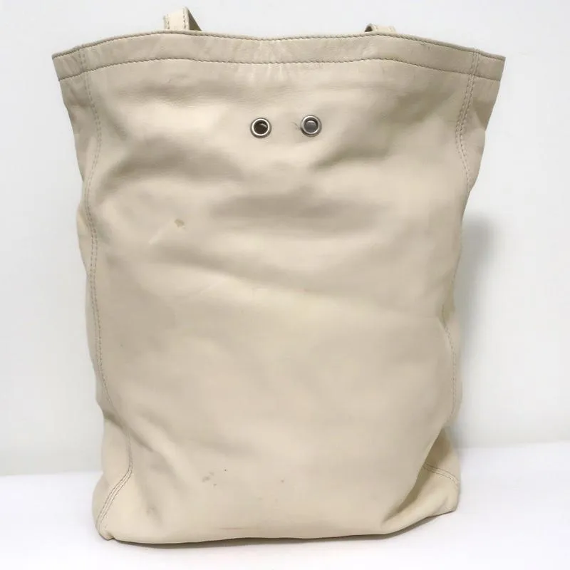 Sissi Rossi Safety Pin Shoulder Bag Cream Leather Large Tote