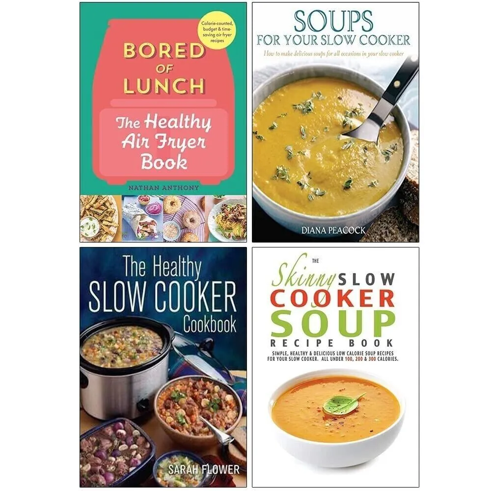 Skinny Slow Cooker,Soups for Your Slow, Healthy Slow,Bored of Lunch 4 Books Set