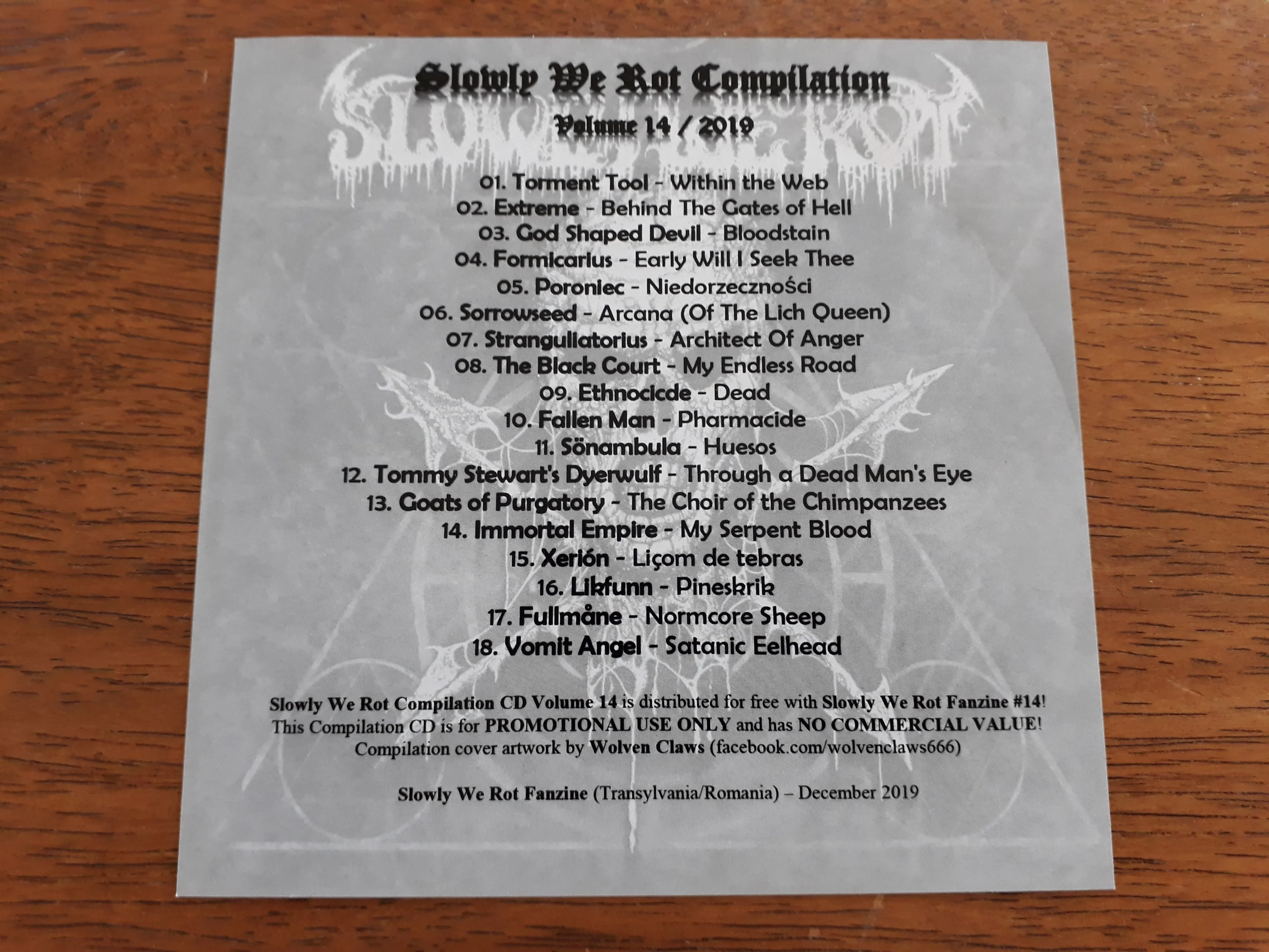 SLOWLY WE ROT Zine #14   CD