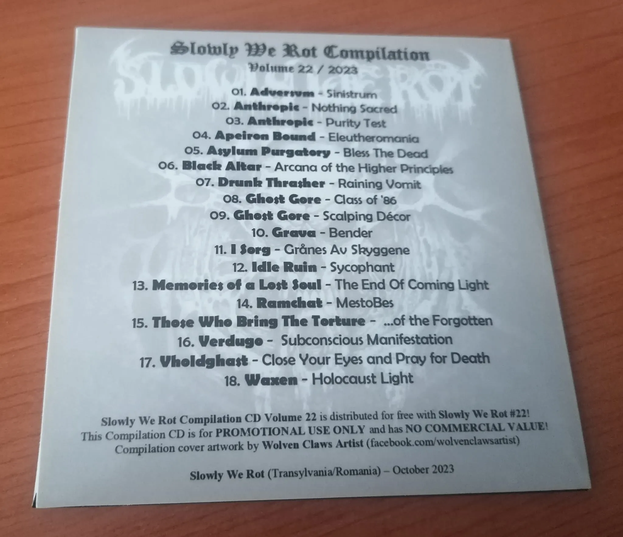 SLOWLY WE ROT Zine #22   CD