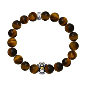 SOKOLOV JUST - RUSSIAN BEAR BRACELET, BLACKENED SILVER AND TIGER'S EYE