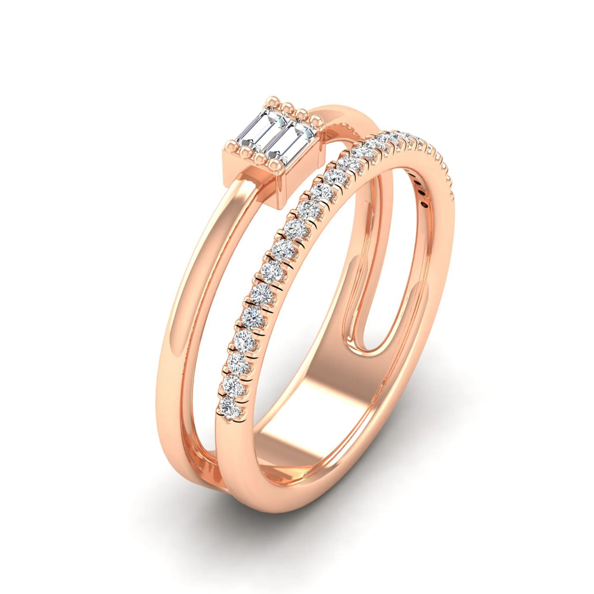 Stacked Baguette Diamond Band