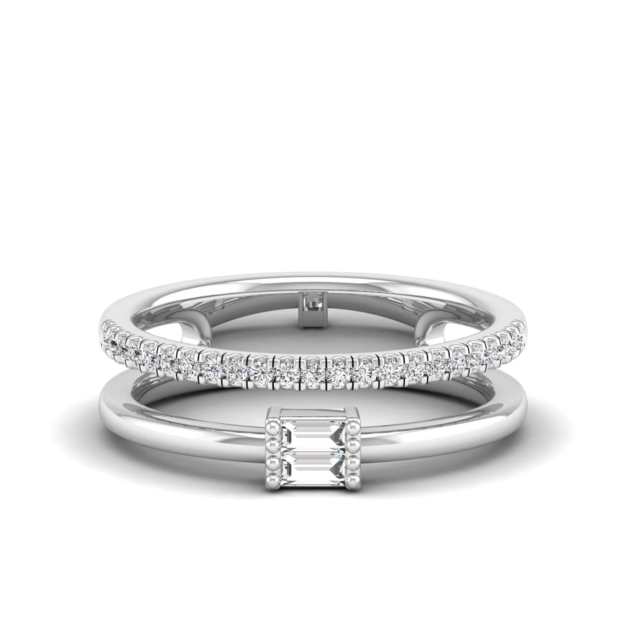 Stacked Baguette Diamond Band