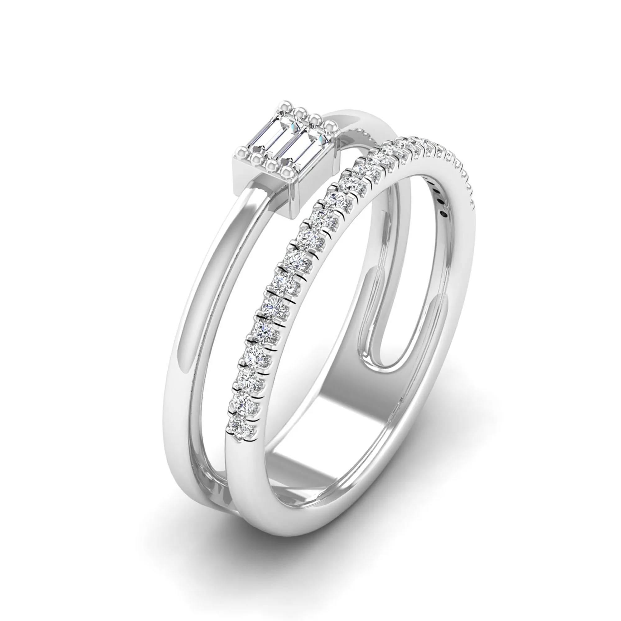 Stacked Baguette Diamond Band