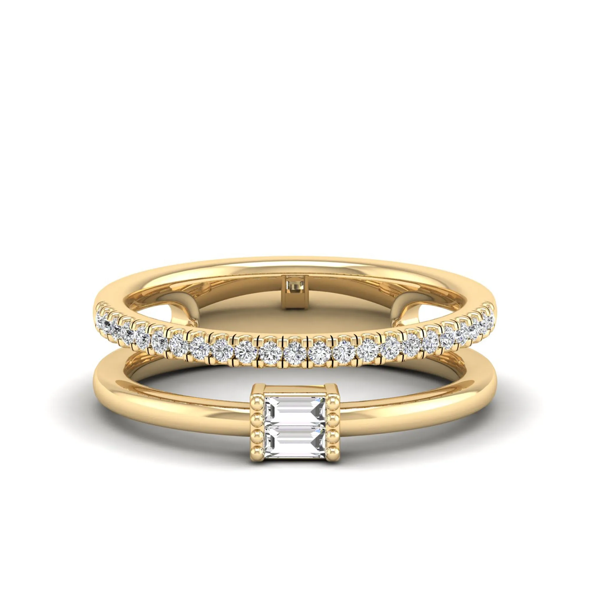 Stacked Baguette Diamond Band