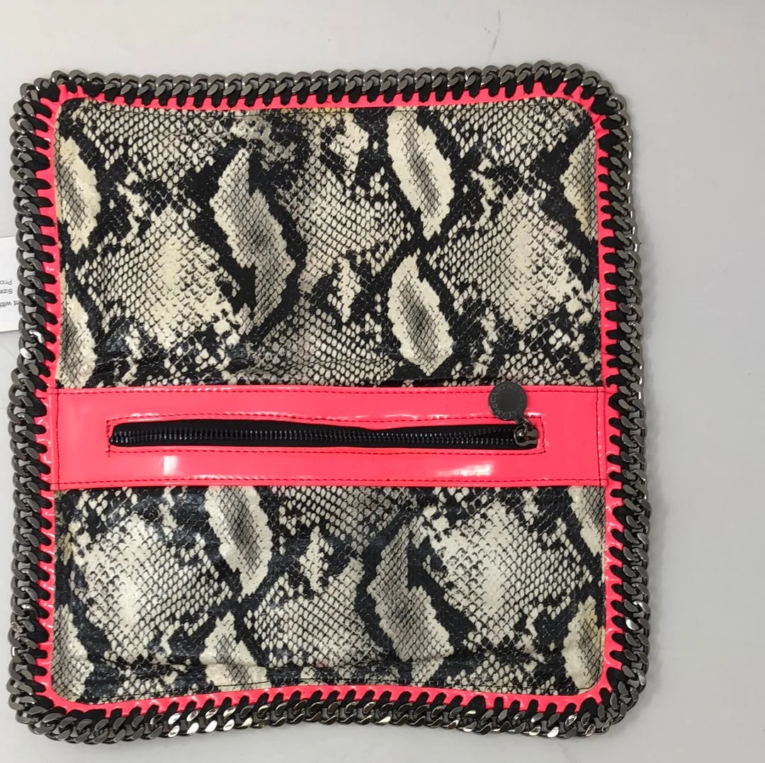 Stella McCartney Falabella Faux Snakeskin Print with Neon Pink & Silver metal Trim