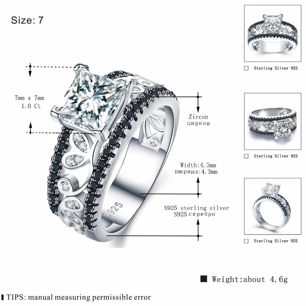 Sterling Silver Trendy Engagement Ring