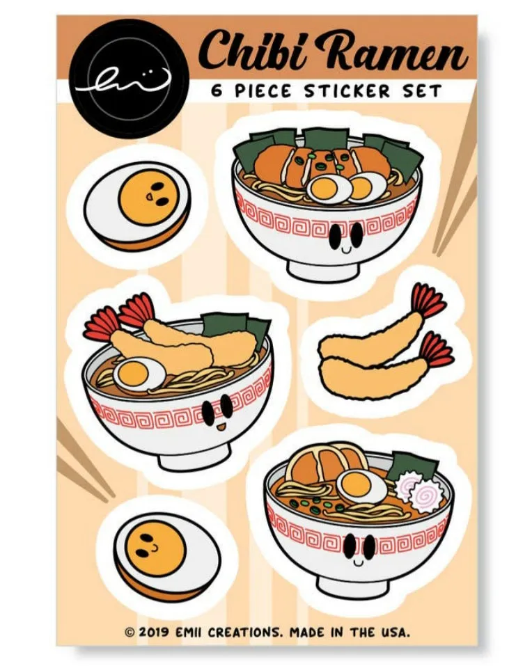 Sticker set chibi Ramen-Emii Creations