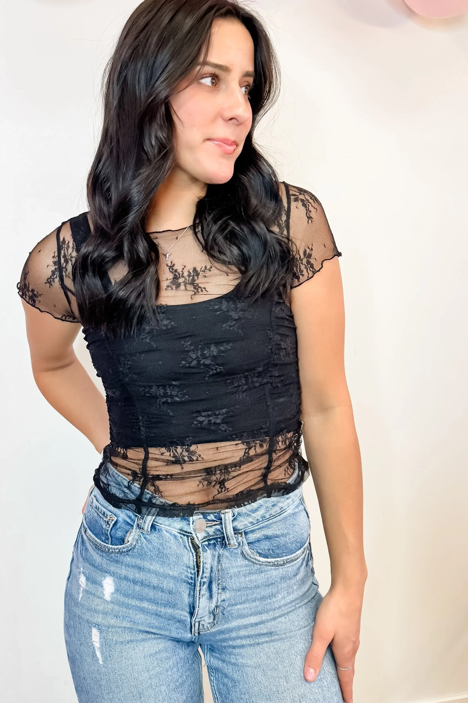 Summer Days Sheer Top - Black
