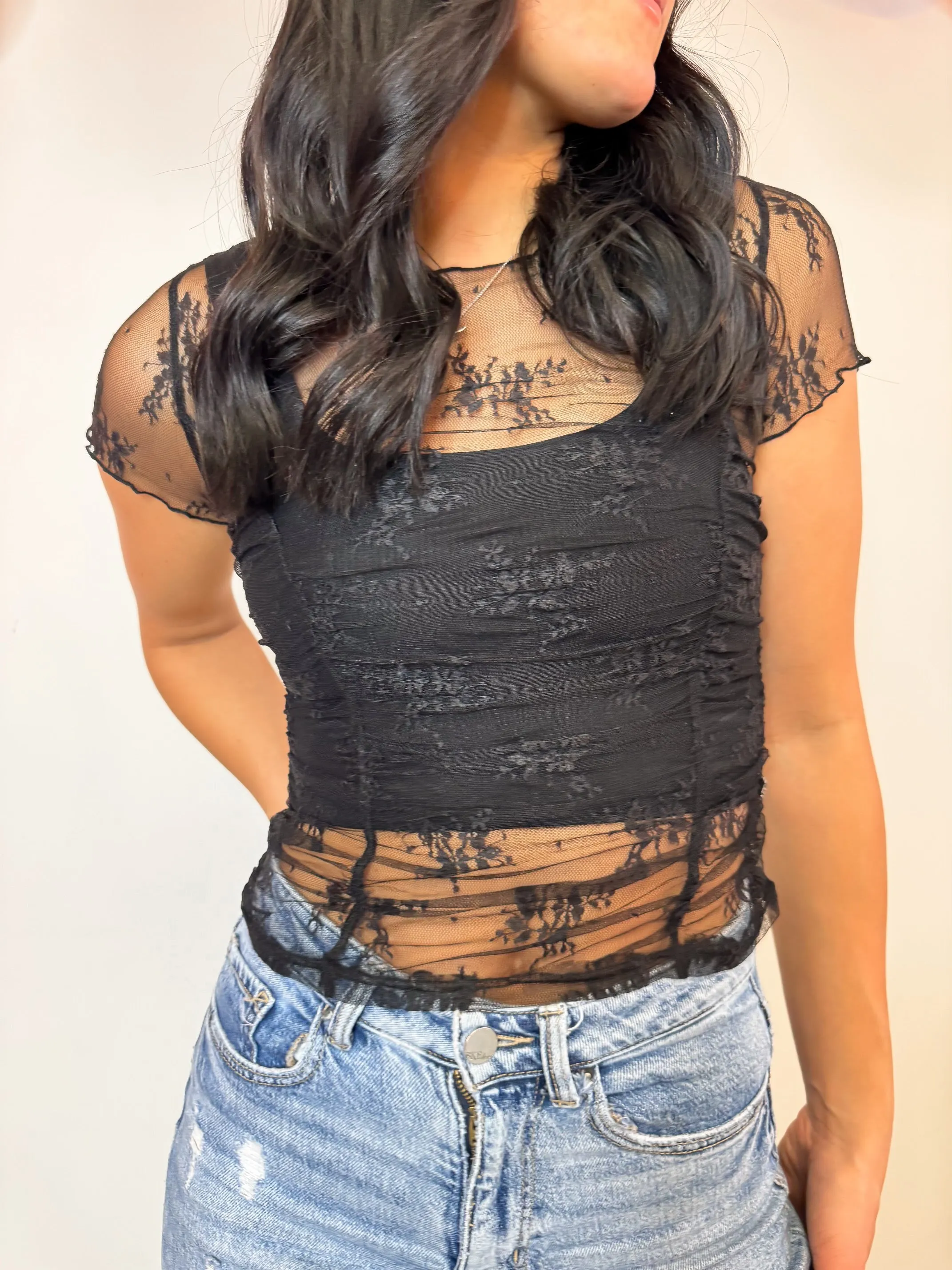 Summer Days Sheer Top - Black