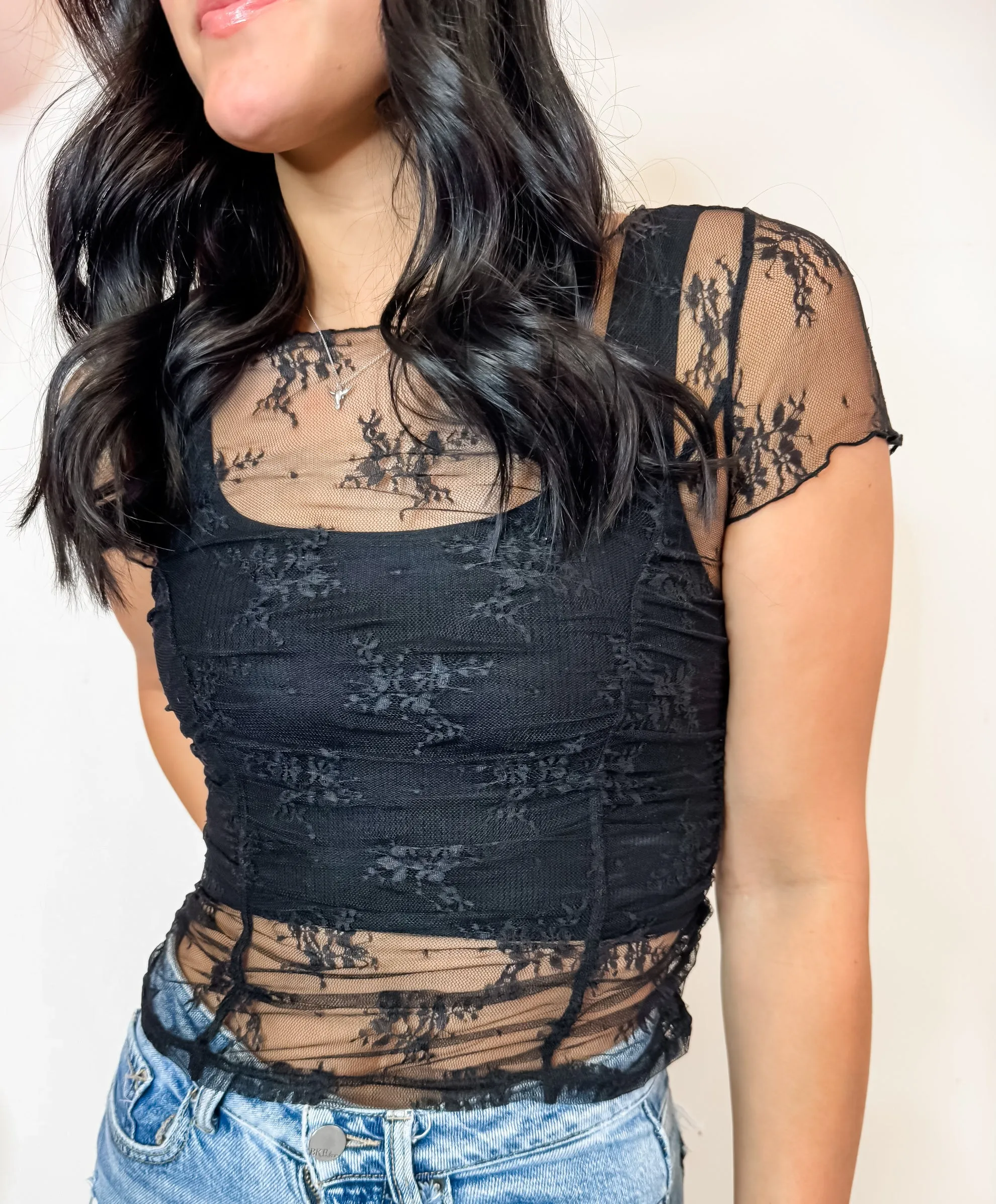 Summer Days Sheer Top - Black