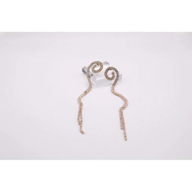Swirl baby rhinestone earrings (2 Colors)