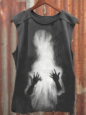 The Ghost Looks At His Hands Graphic Tank Top